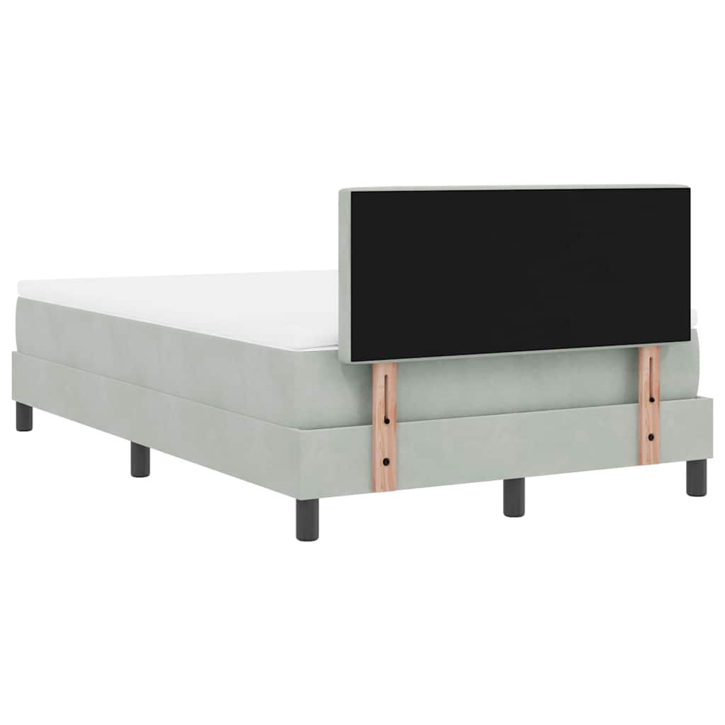 Boxspringbed met matras Lichtgrijs 120 x 190 cm Fluweel is nu te koop bij PeponiXL, paradijselijk wonen!