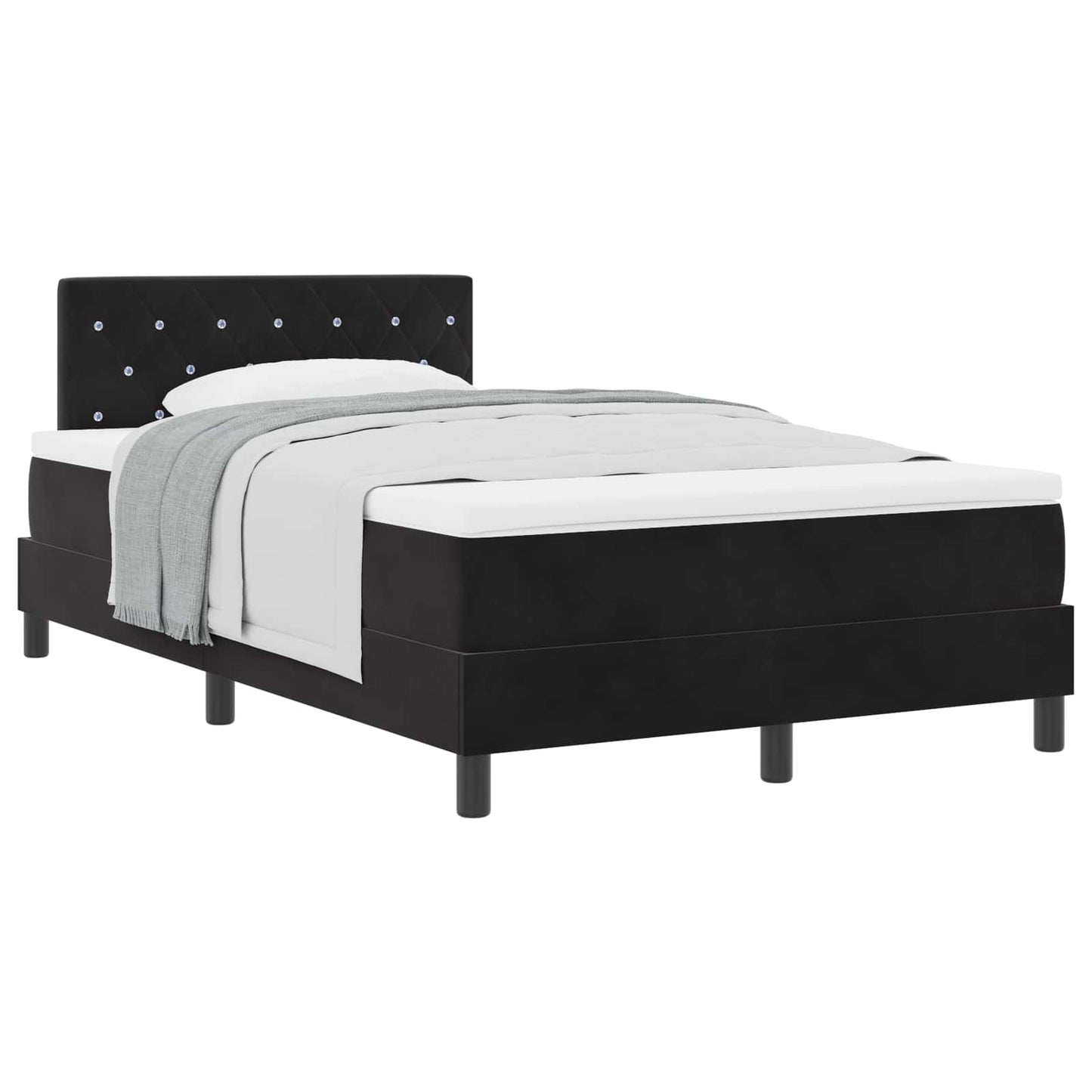 Boxspringbed met matras Zwart 120 x 190 cm Fluweel is nu te koop bij PeponiXL, paradijselijk wonen!