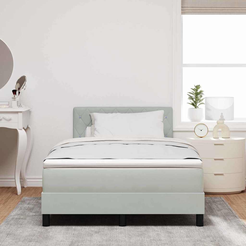 Boxspringbed met matras Lichtgrijs 120 x 200 cm Fluweel is nu te koop bij PeponiXL, paradijselijk wonen!