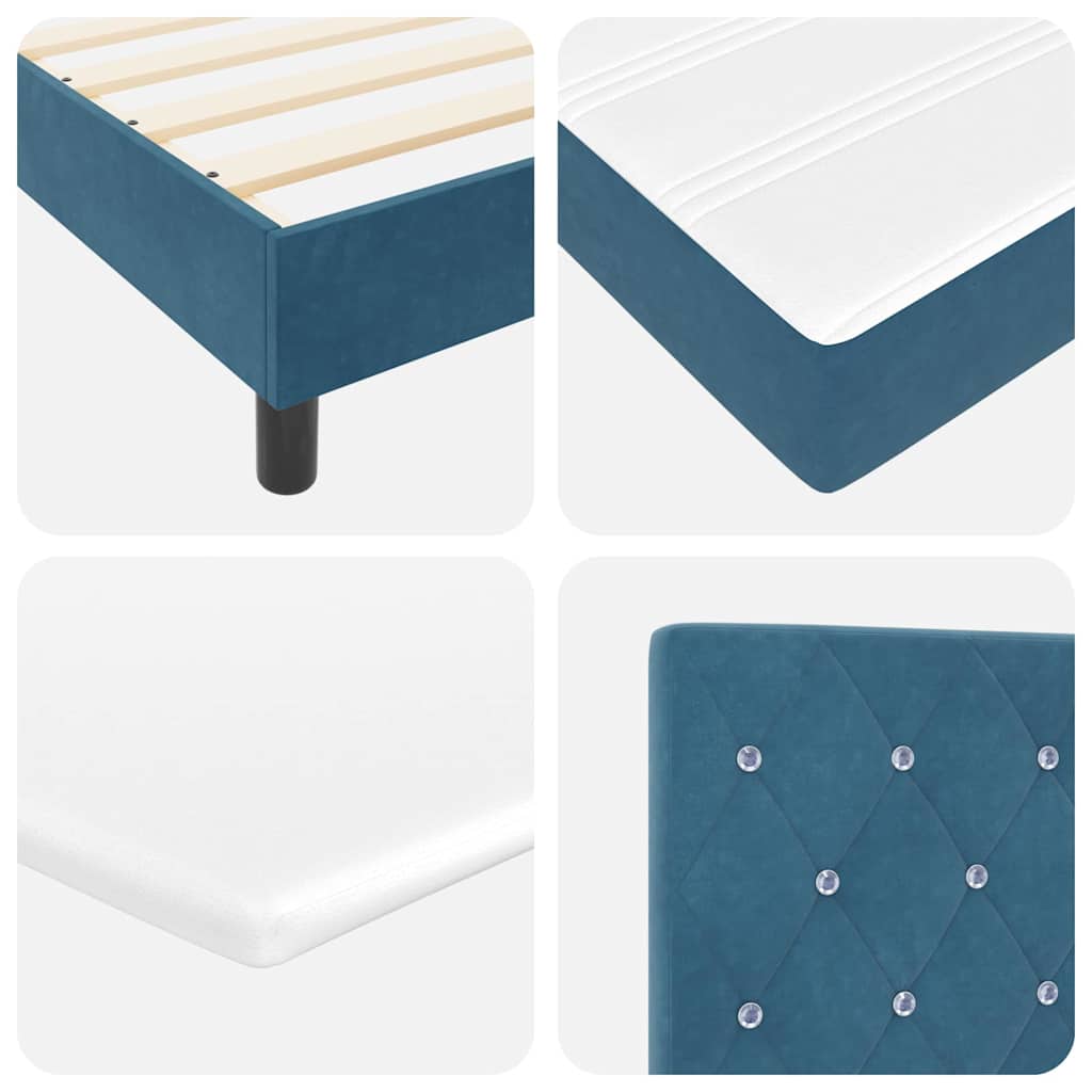 Boxspringbed met matras Donkerblauw 120 x 200 cm Fluweel is nu te koop bij PeponiXL, paradijselijk wonen!