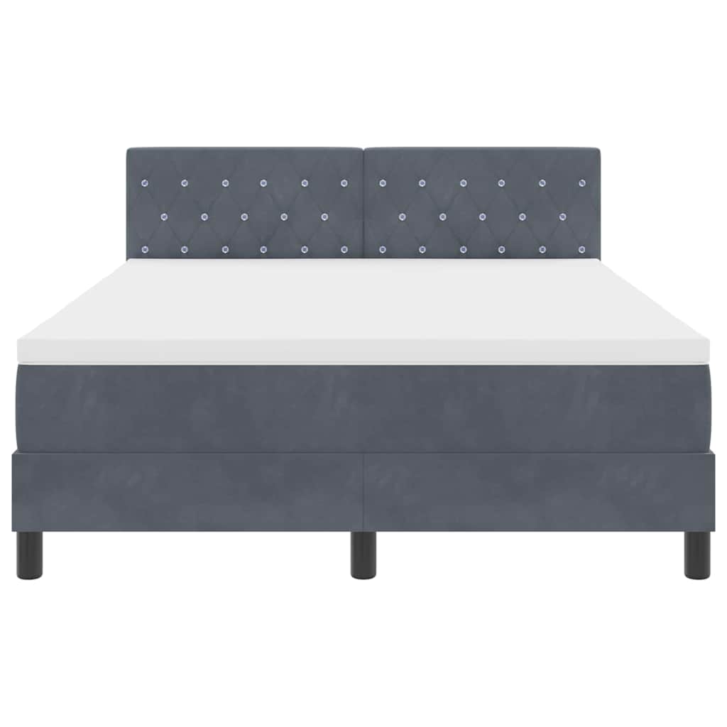 Boxspringbed met matras Donkergrijs 140 x 190 cm Fluweel is nu te koop bij PeponiXL, paradijselijk wonen!