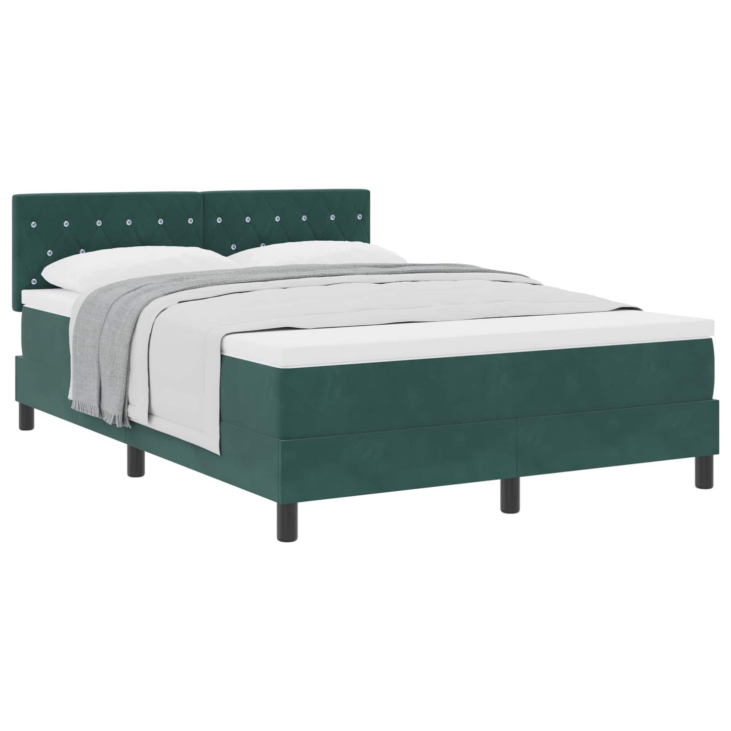 Boxspringbed met matras Donkergroen 140 x 190 cm Fluweel is nu te koop bij PeponiXL, paradijselijk wonen!