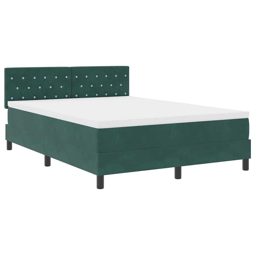 Boxspringbed met matras Donkergroen 140 x 190 cm Fluweel is nu te koop bij PeponiXL, paradijselijk wonen!