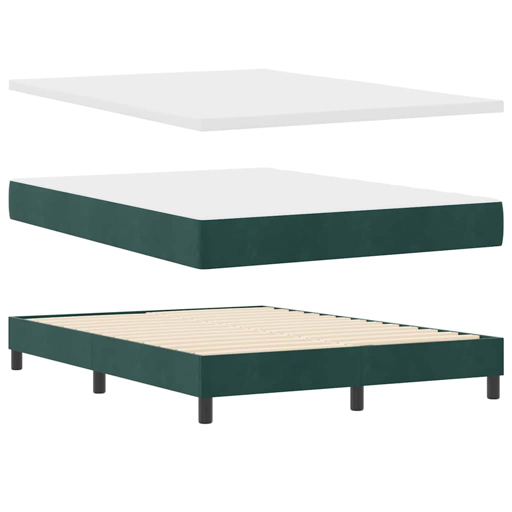 Boxspringbed met matras Donkergroen 140 x 190 cm Fluweel is nu te koop bij PeponiXL, paradijselijk wonen!