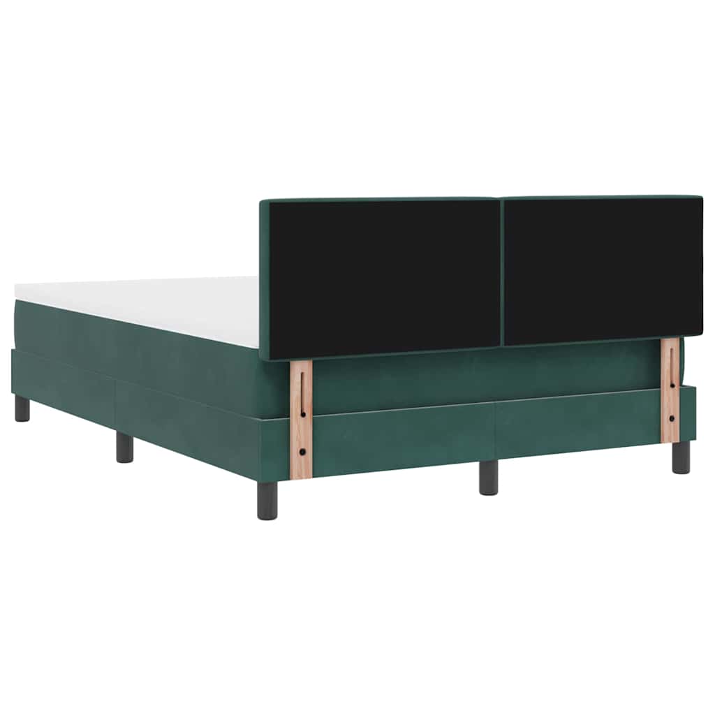 Boxspringbed met matras Donkergroen 140 x 190 cm Fluweel is nu te koop bij PeponiXL, paradijselijk wonen!