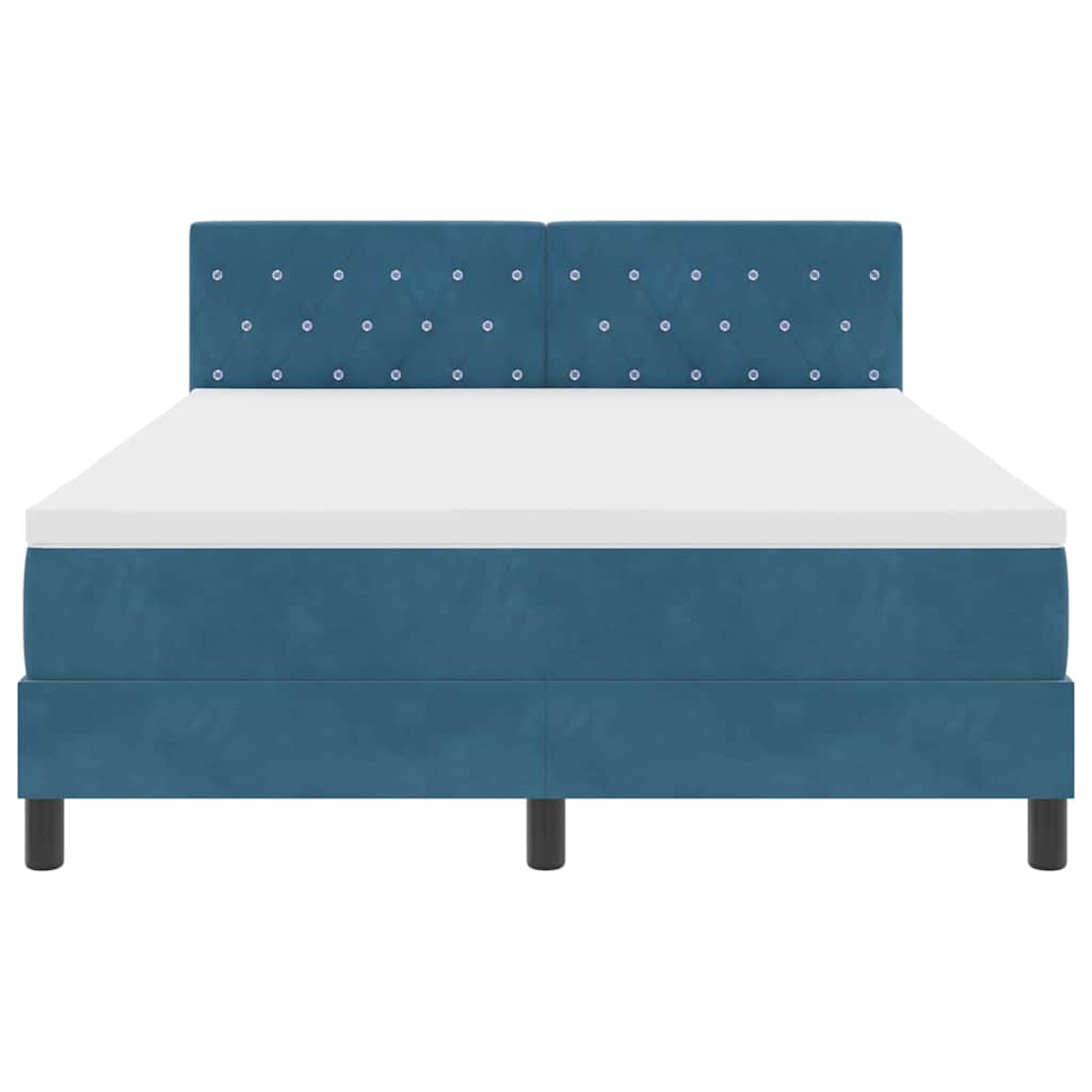 Boxspringbed met matras Donkerblauw 140 x 190 cm Fluweel is nu te koop bij PeponiXL, paradijselijk wonen!