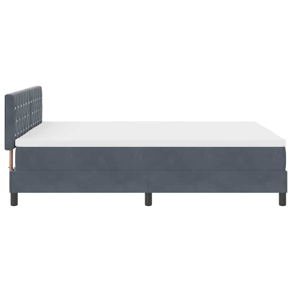 Boxspringbed met matras Donkergrijs 140 x 200 cm Fluweel is nu te koop bij PeponiXL, paradijselijk wonen!