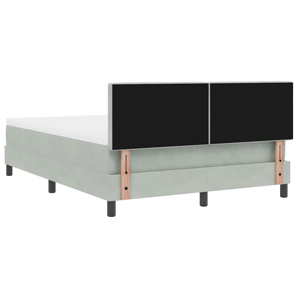 Boxspringbed met matras Lichtgrijs 160 x 200 cm Fluweel is nu te koop bij PeponiXL, paradijselijk wonen!