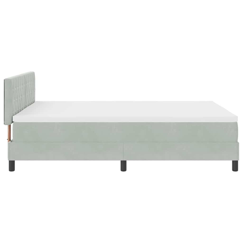 Boxspringbed met matras Lichtgrijs 160 x 200 cm Fluweel is nu te koop bij PeponiXL, paradijselijk wonen!