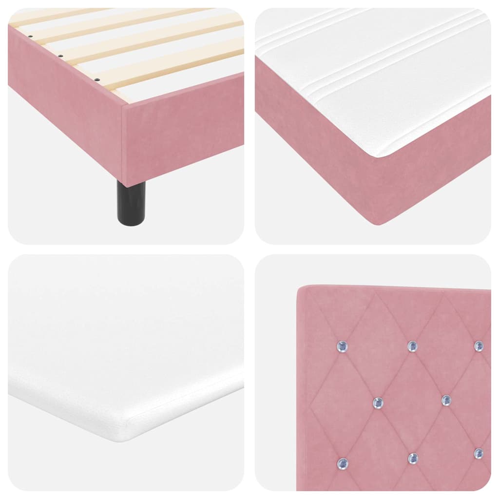 Boxspringbed met matras Roze 180 x 200 cm Fluweel is nu te koop bij PeponiXL, paradijselijk wonen!