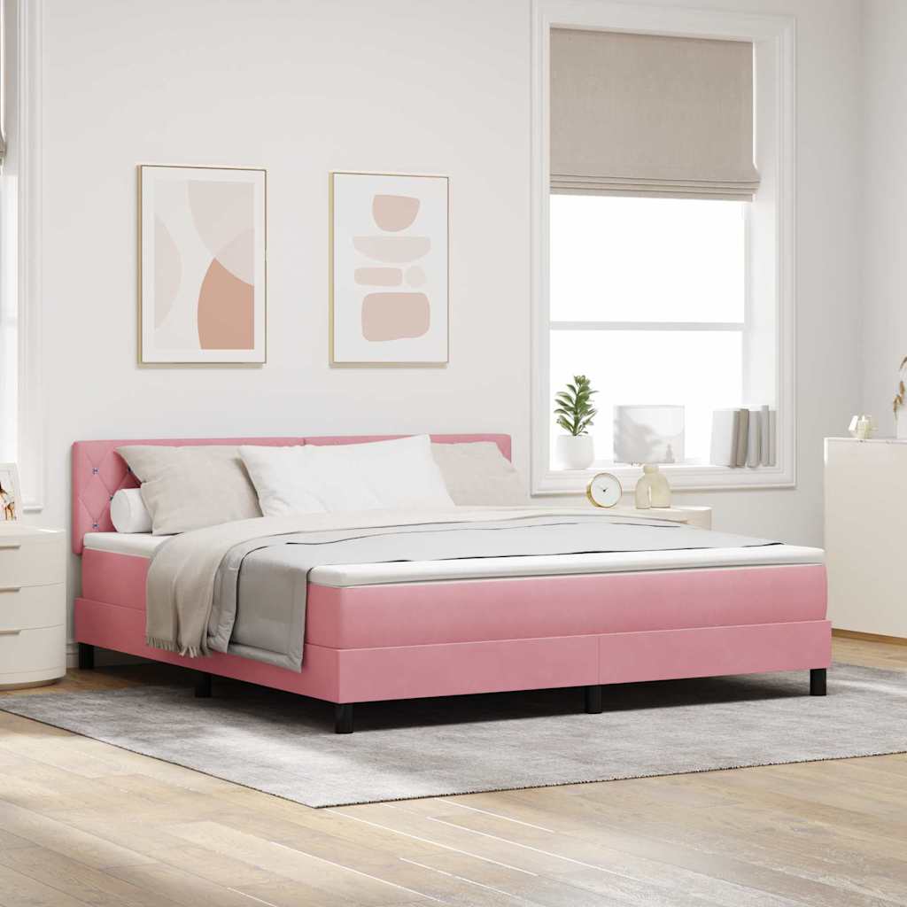 Boxspringbed met matras Roze 180 x 200 cm Fluweel is nu te koop bij PeponiXL, paradijselijk wonen!
