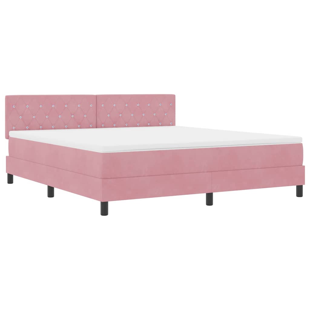 Boxspringbed met matras Roze 180 x 200 cm Fluweel is nu te koop bij PeponiXL, paradijselijk wonen!