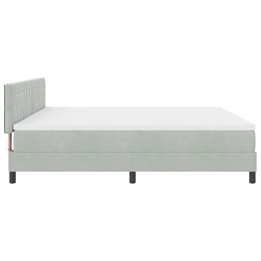 Boxspringbed met matras Lichtgrijs 200 x 200 cm Fluweel is nu te koop bij PeponiXL, paradijselijk wonen!
