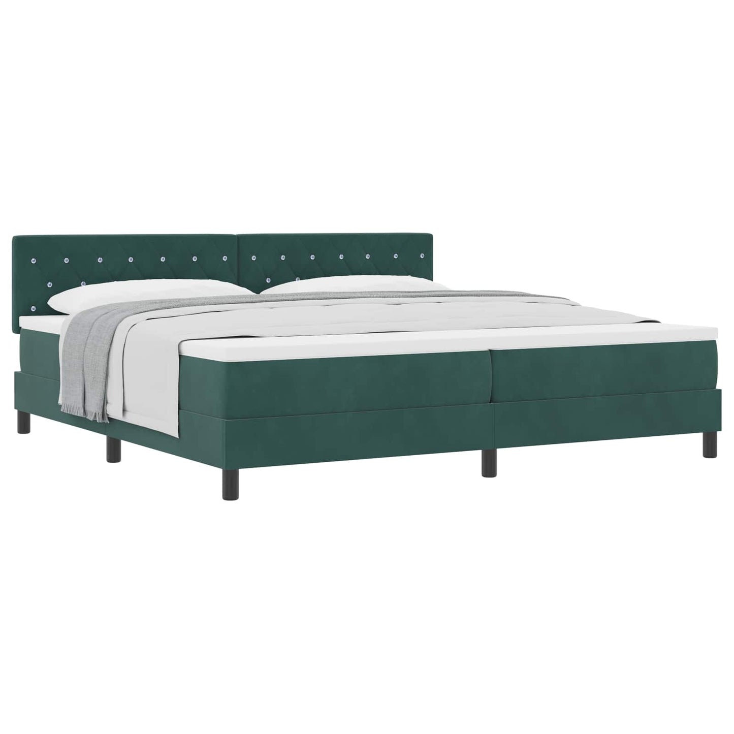 Boxspringbed met matras Donkergroen 200 x 200 cm Fluweel is nu te koop bij PeponiXL, paradijselijk wonen!