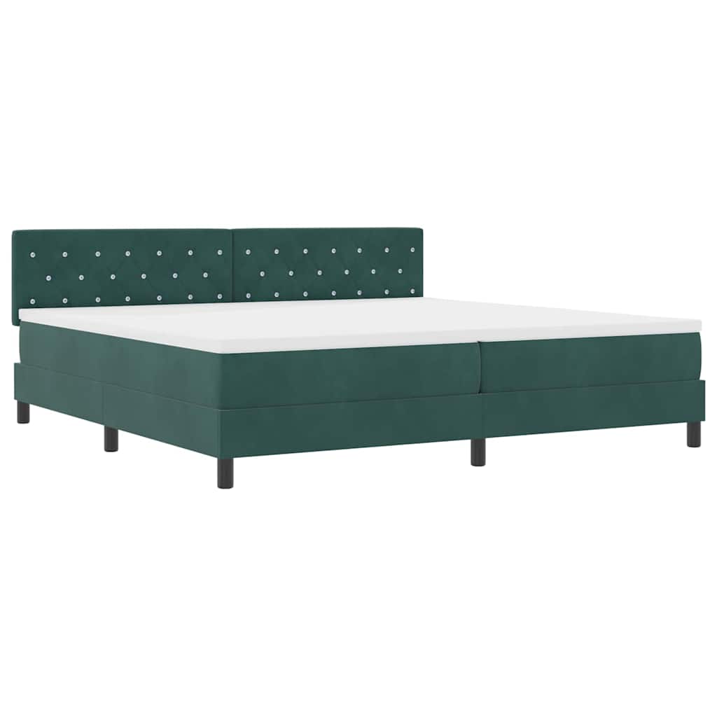 Boxspringbed met matras Donkergroen 200 x 200 cm Fluweel is nu te koop bij PeponiXL, paradijselijk wonen!