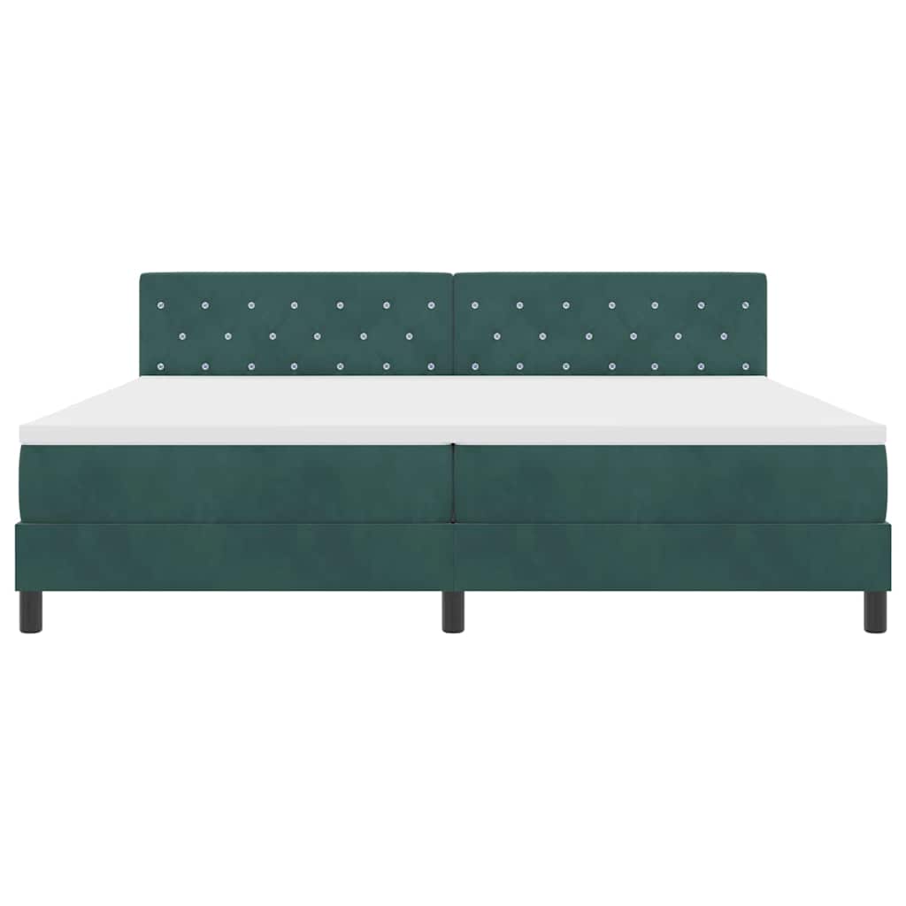 Boxspringbed met matras Donkergroen 200 x 200 cm Fluweel is nu te koop bij PeponiXL, paradijselijk wonen!