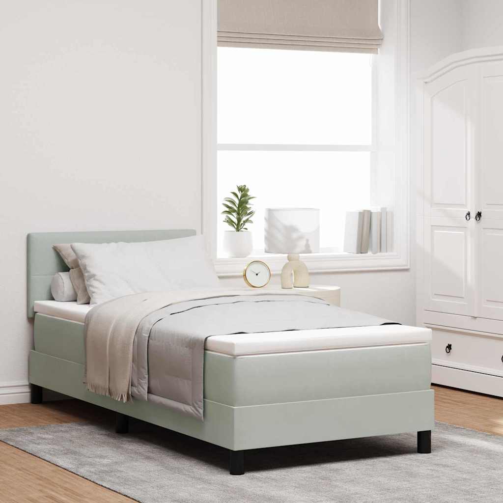 Boxspringbed met matras Lichtgrijs 90 x 200 cm Fluweel is nu te koop bij PeponiXL, paradijselijk wonen!