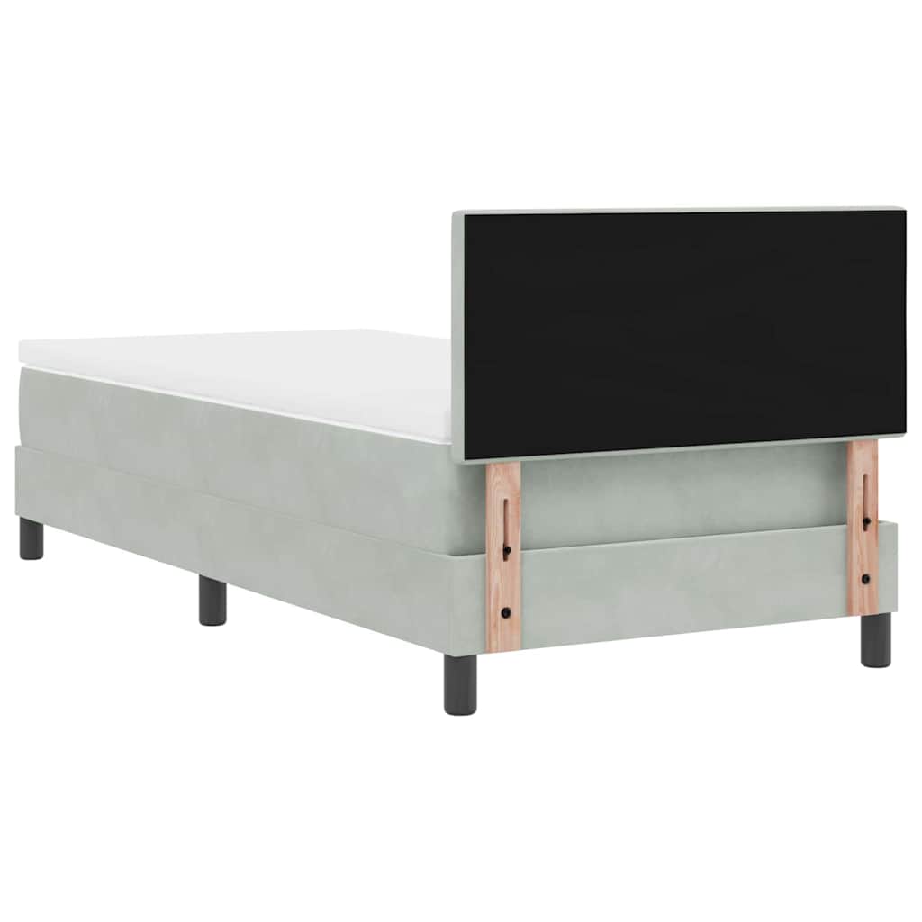Boxspringbed met matras Lichtgrijs 90 x 200 cm Fluweel is nu te koop bij PeponiXL, paradijselijk wonen!