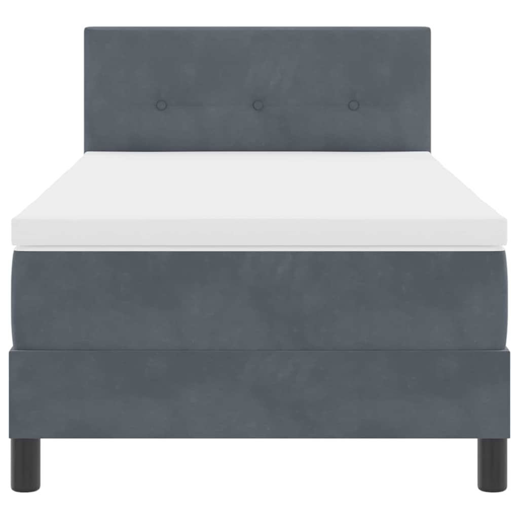 Boxspringbed met matras Donkergrijs 90 x 200 cm Fluweel is nu te koop bij PeponiXL, paradijselijk wonen!