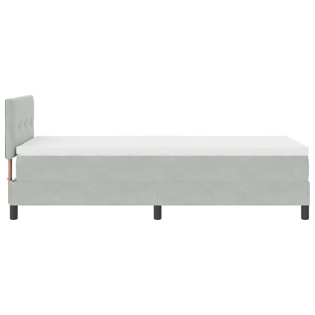 Boxspringbed met matras Lichtgrijs 100 x 200 cm Fluweel is nu te koop bij PeponiXL, paradijselijk wonen!