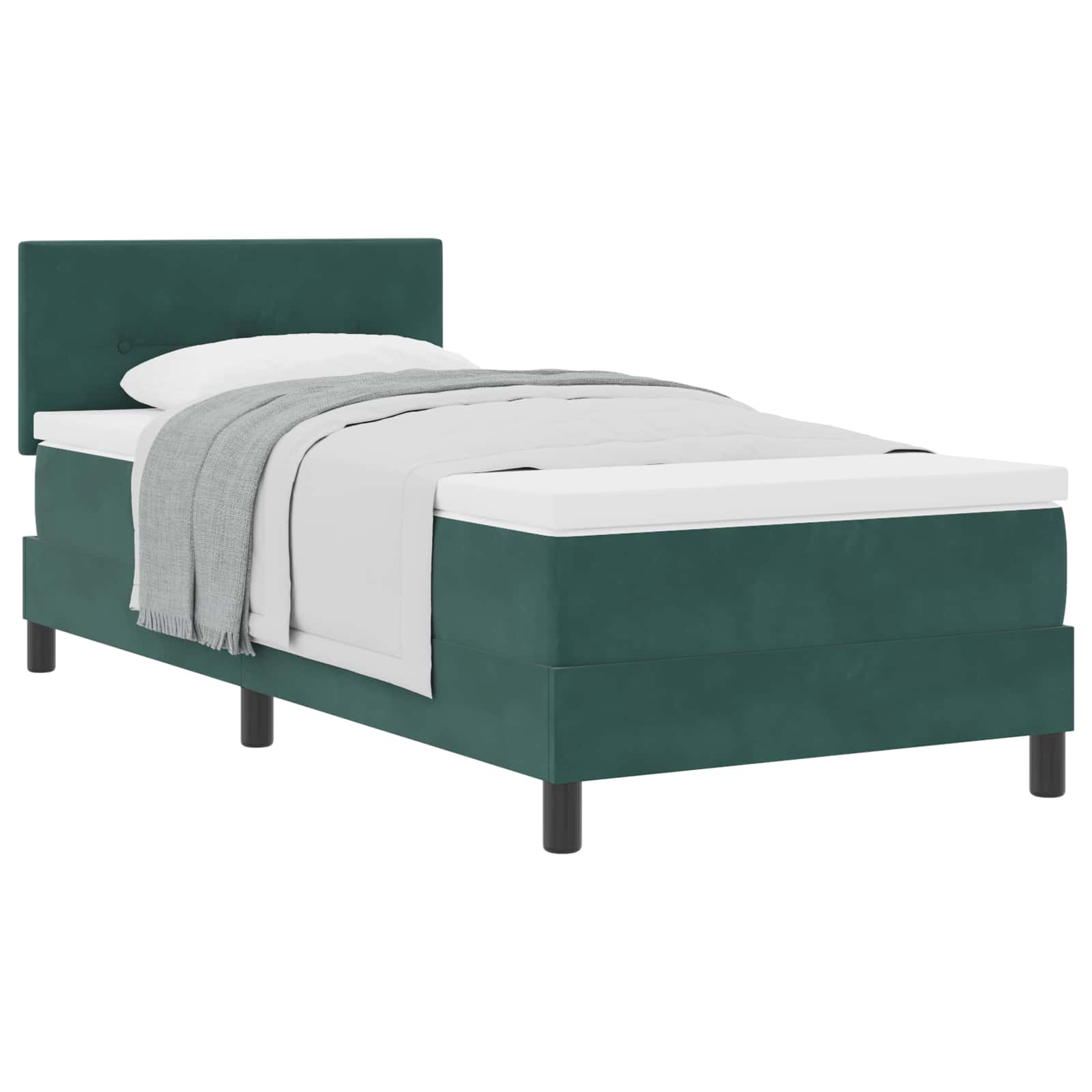 Boxspringbed met matras Donkergroen 100 x 200 cm Fluweel is nu te koop bij PeponiXL, paradijselijk wonen!