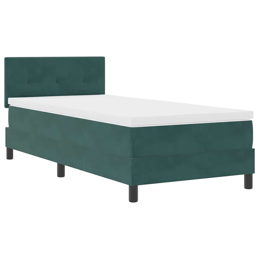 Boxspringbed met matras Donkergroen 100 x 200 cm Fluweel is nu te koop bij PeponiXL, paradijselijk wonen!