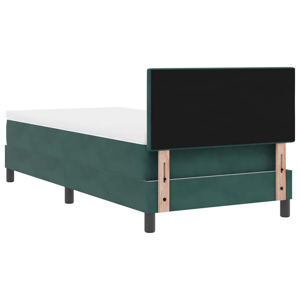 Boxspringbed met matras Donkergroen 100 x 200 cm Fluweel is nu te koop bij PeponiXL, paradijselijk wonen!