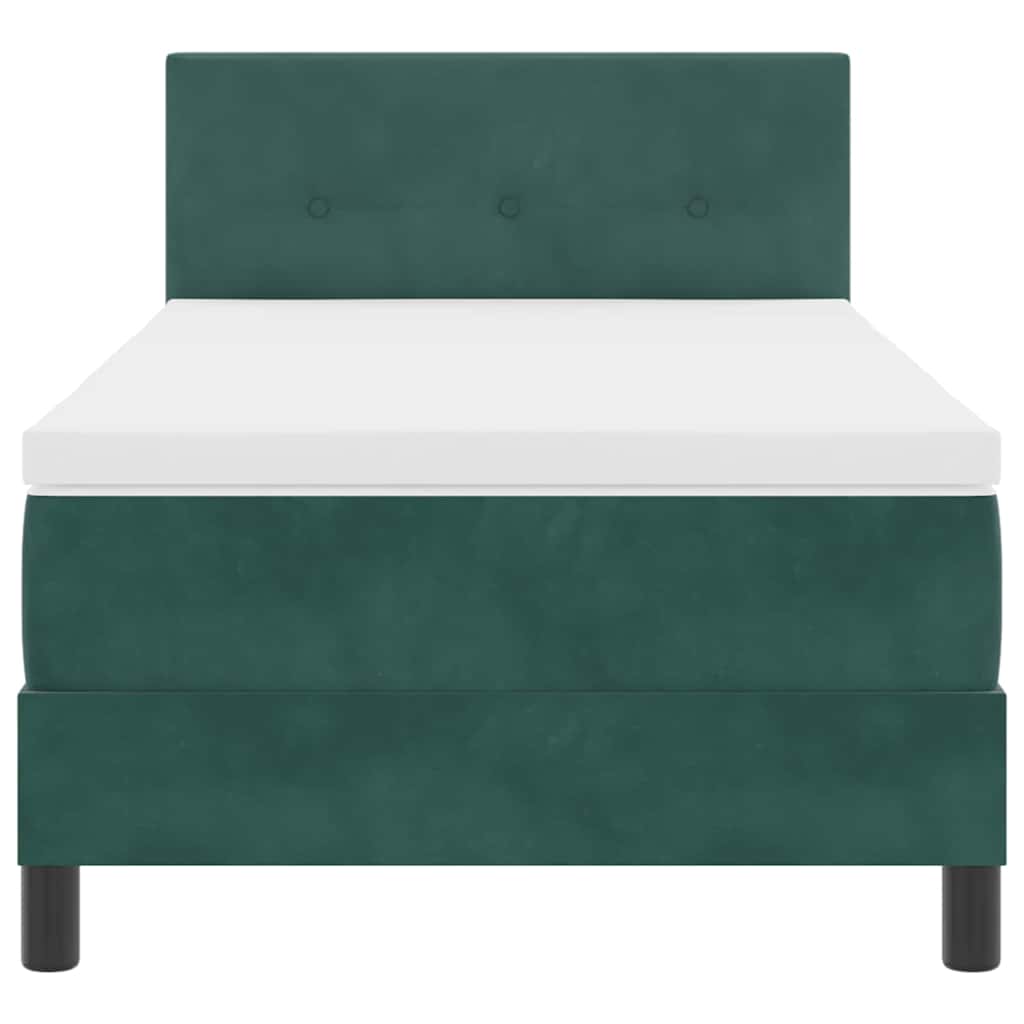 Boxspringbed met matras Donkergroen 100 x 200 cm Fluweel is nu te koop bij PeponiXL, paradijselijk wonen!