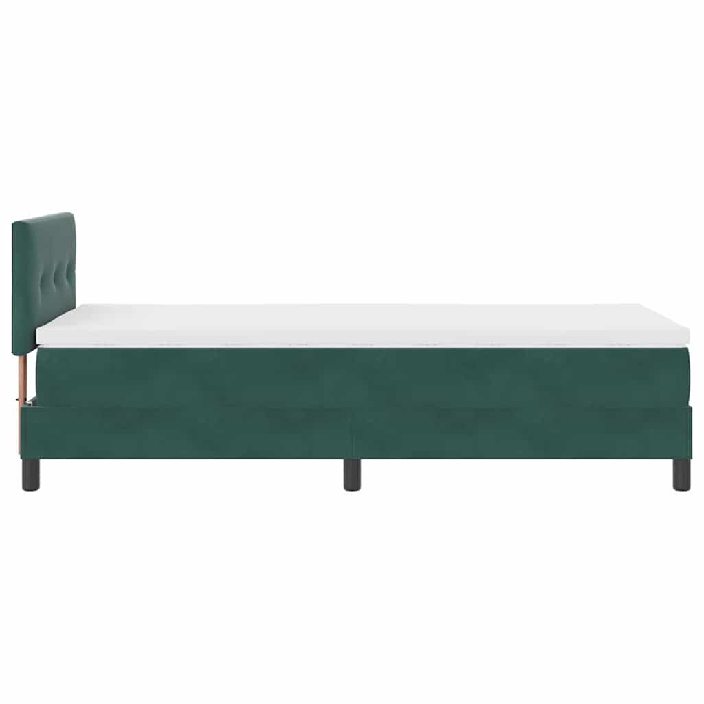 Boxspringbed met matras Donkergroen 100 x 200 cm Fluweel is nu te koop bij PeponiXL, paradijselijk wonen!