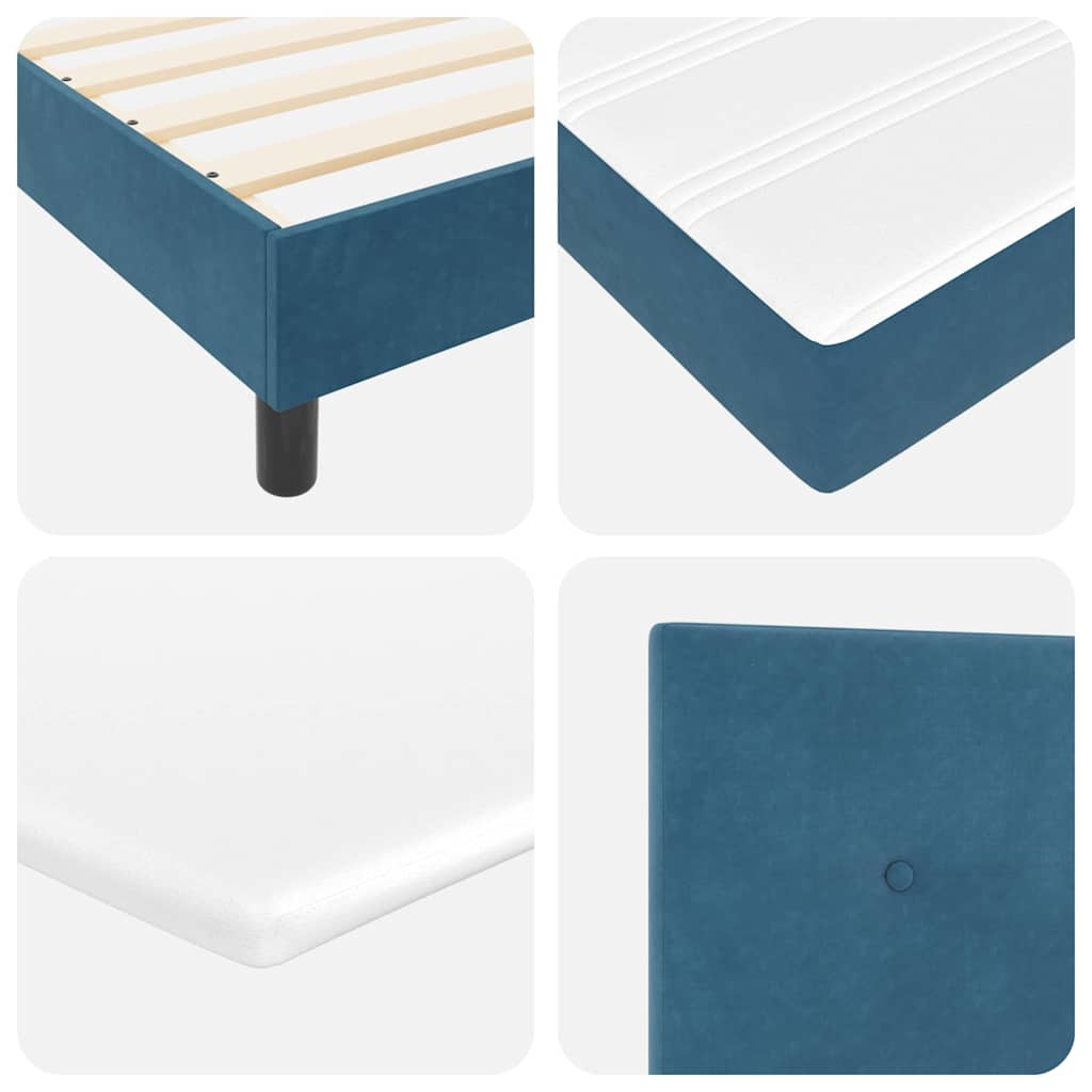 Boxspringbed met matras Donkerblauw 100 x 200 cm Fluweel is nu te koop bij PeponiXL, paradijselijk wonen!