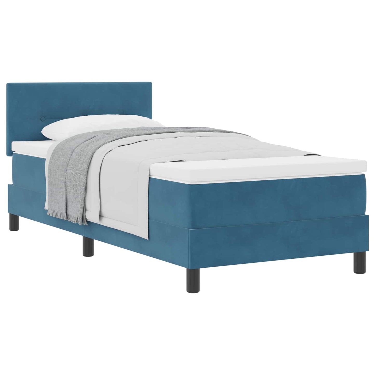 Boxspringbed met matras Donkerblauw 100 x 200 cm Fluweel is nu te koop bij PeponiXL, paradijselijk wonen!