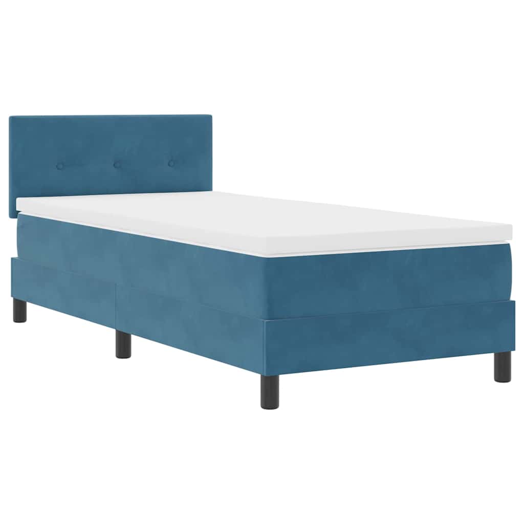 Boxspringbed met matras Donkerblauw 100 x 200 cm Fluweel is nu te koop bij PeponiXL, paradijselijk wonen!