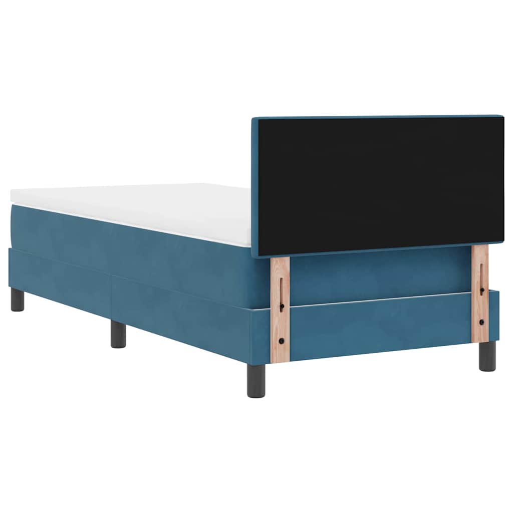 Boxspringbed met matras Donkerblauw 100 x 200 cm Fluweel is nu te koop bij PeponiXL, paradijselijk wonen!