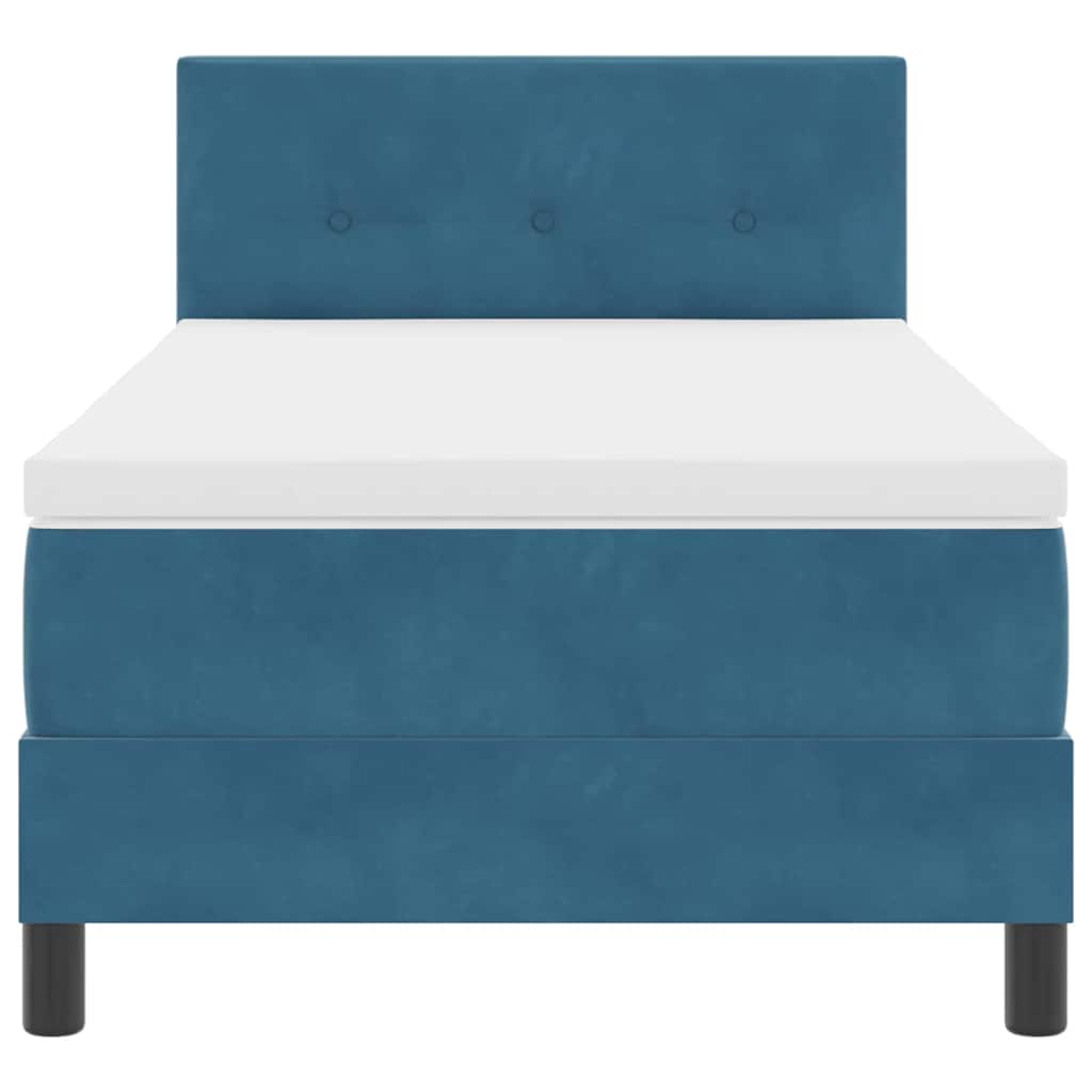 Boxspringbed met matras Donkerblauw 100 x 200 cm Fluweel is nu te koop bij PeponiXL, paradijselijk wonen!