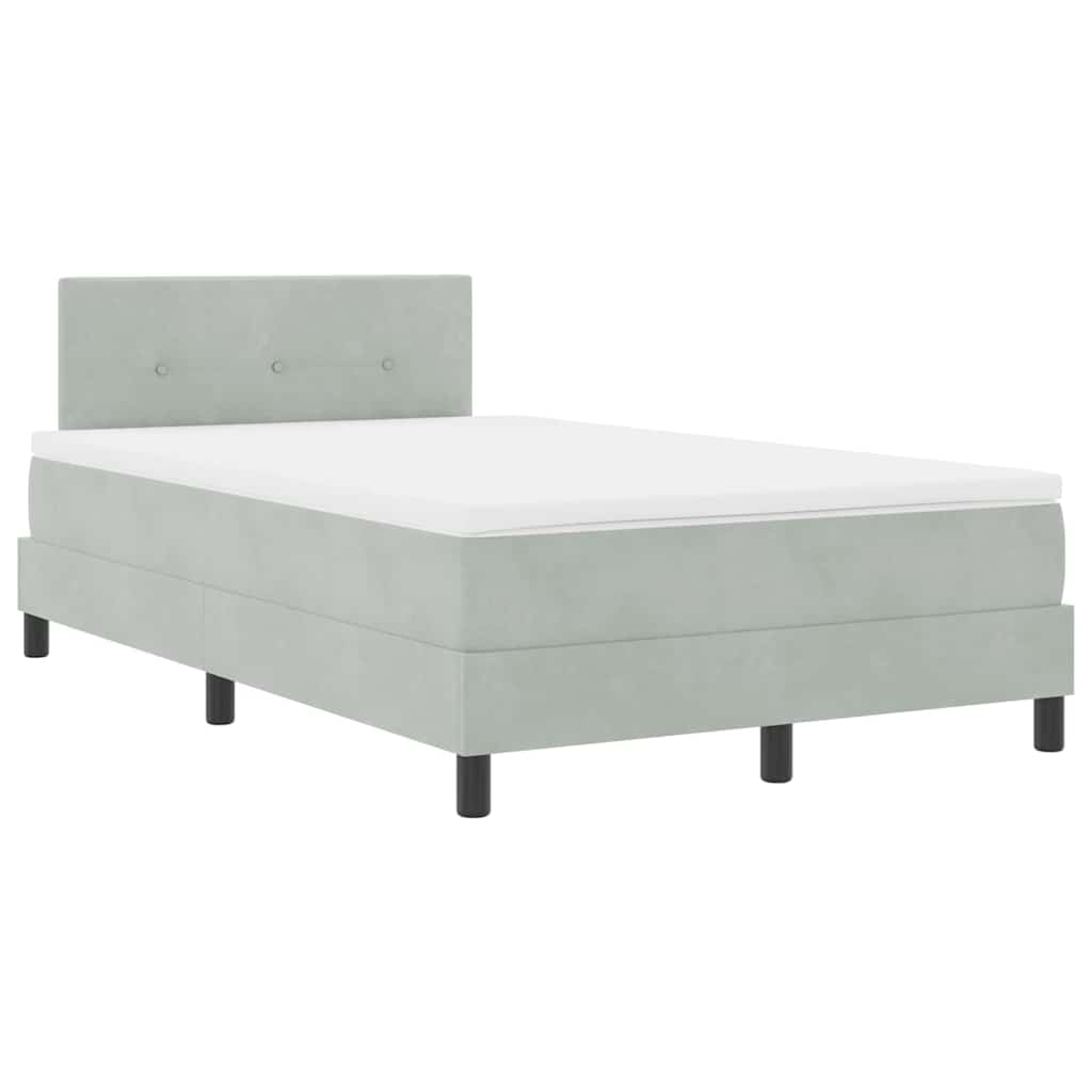 Boxspringbed met matras Lichtgrijs 120 x 190 cm Fluweel is nu te koop bij PeponiXL, paradijselijk wonen!
