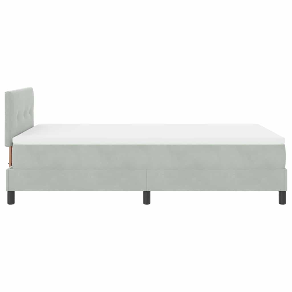 Boxspringbed met matras Lichtgrijs 120 x 190 cm Fluweel is nu te koop bij PeponiXL, paradijselijk wonen!