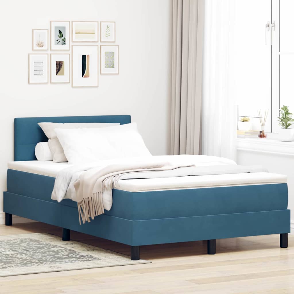 Boxspringbed met matras Donkerblauw 120 x 190 cm Fluweel is nu te koop bij PeponiXL, paradijselijk wonen!