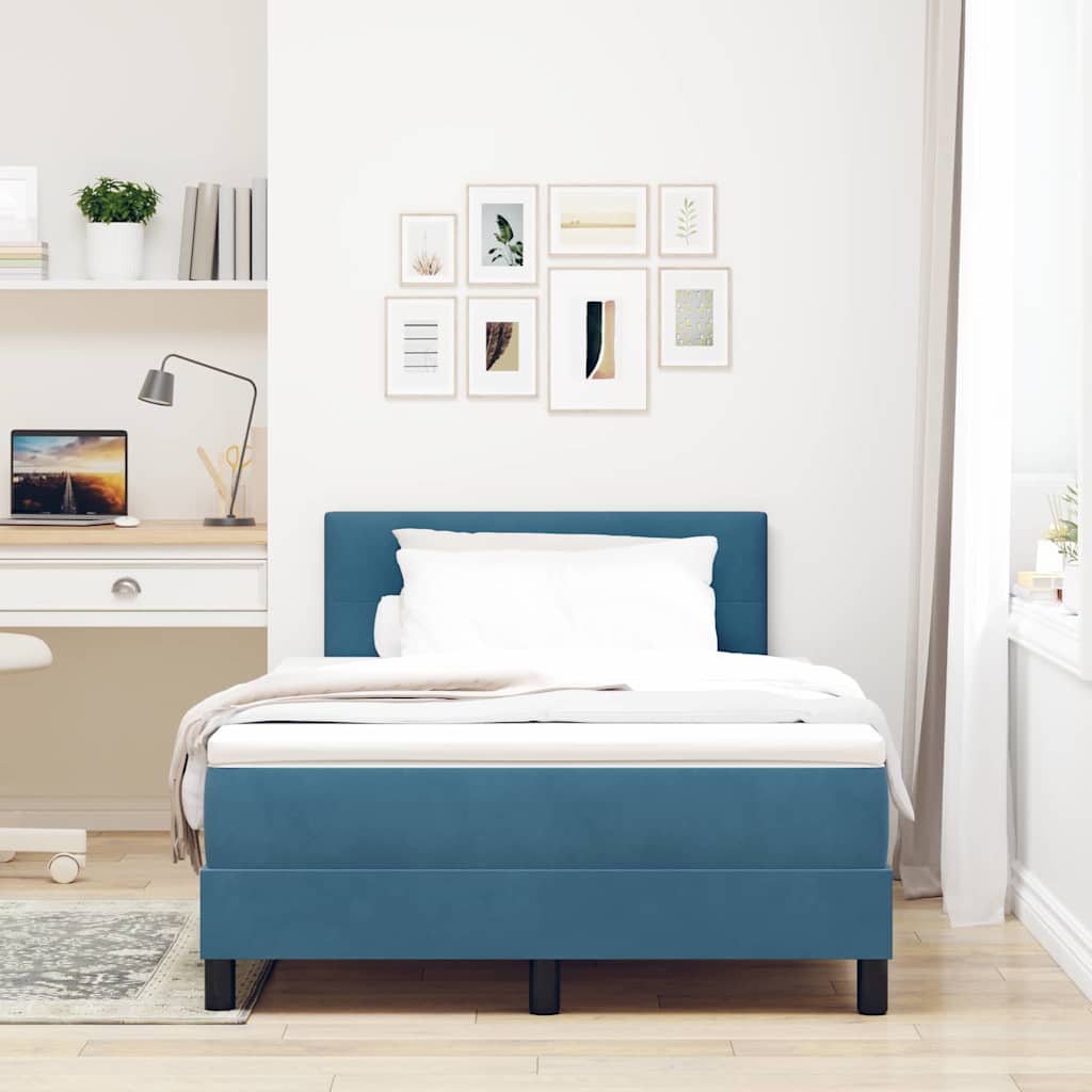 Boxspringbed met matras Donkerblauw 120 x 190 cm Fluweel is nu te koop bij PeponiXL, paradijselijk wonen!