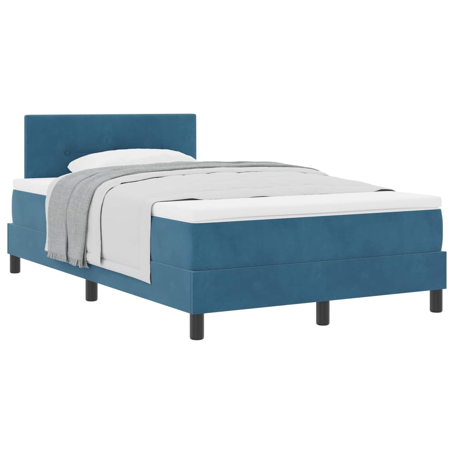 Boxspringbed met matras Donkerblauw 120 x 190 cm Fluweel is nu te koop bij PeponiXL, paradijselijk wonen!