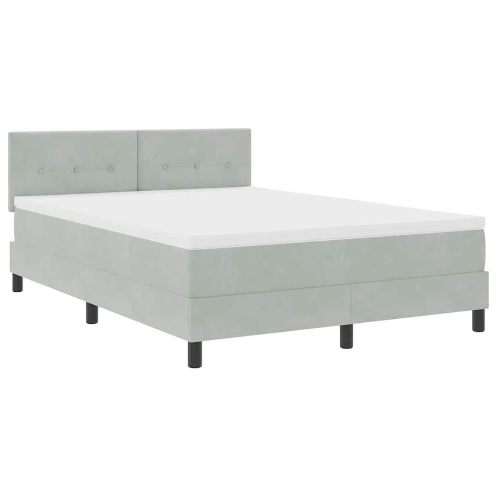 Boxspringbed met matras Lichtgrijs 160 x 200 cm Fluweel is nu te koop bij PeponiXL, paradijselijk wonen!