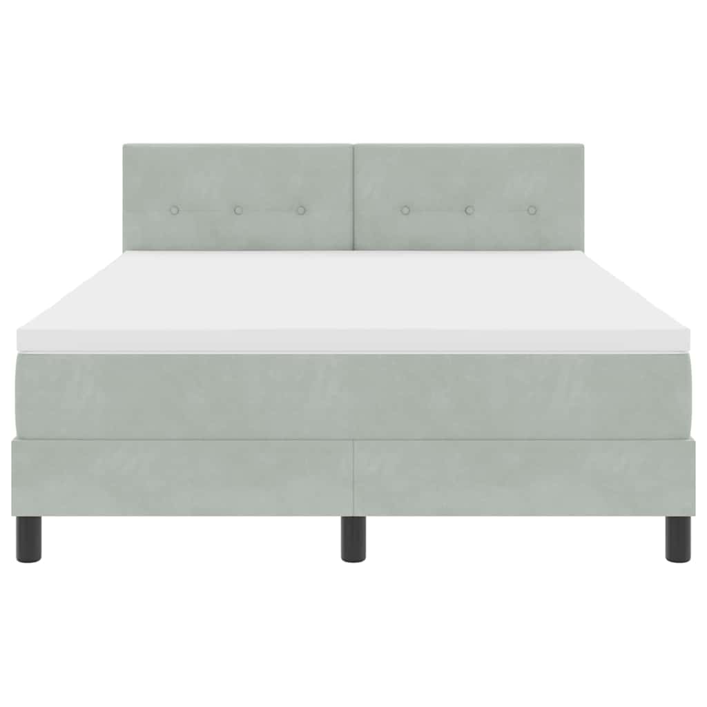 Boxspringbed met matras Lichtgrijs 160 x 200 cm Fluweel is nu te koop bij PeponiXL, paradijselijk wonen!