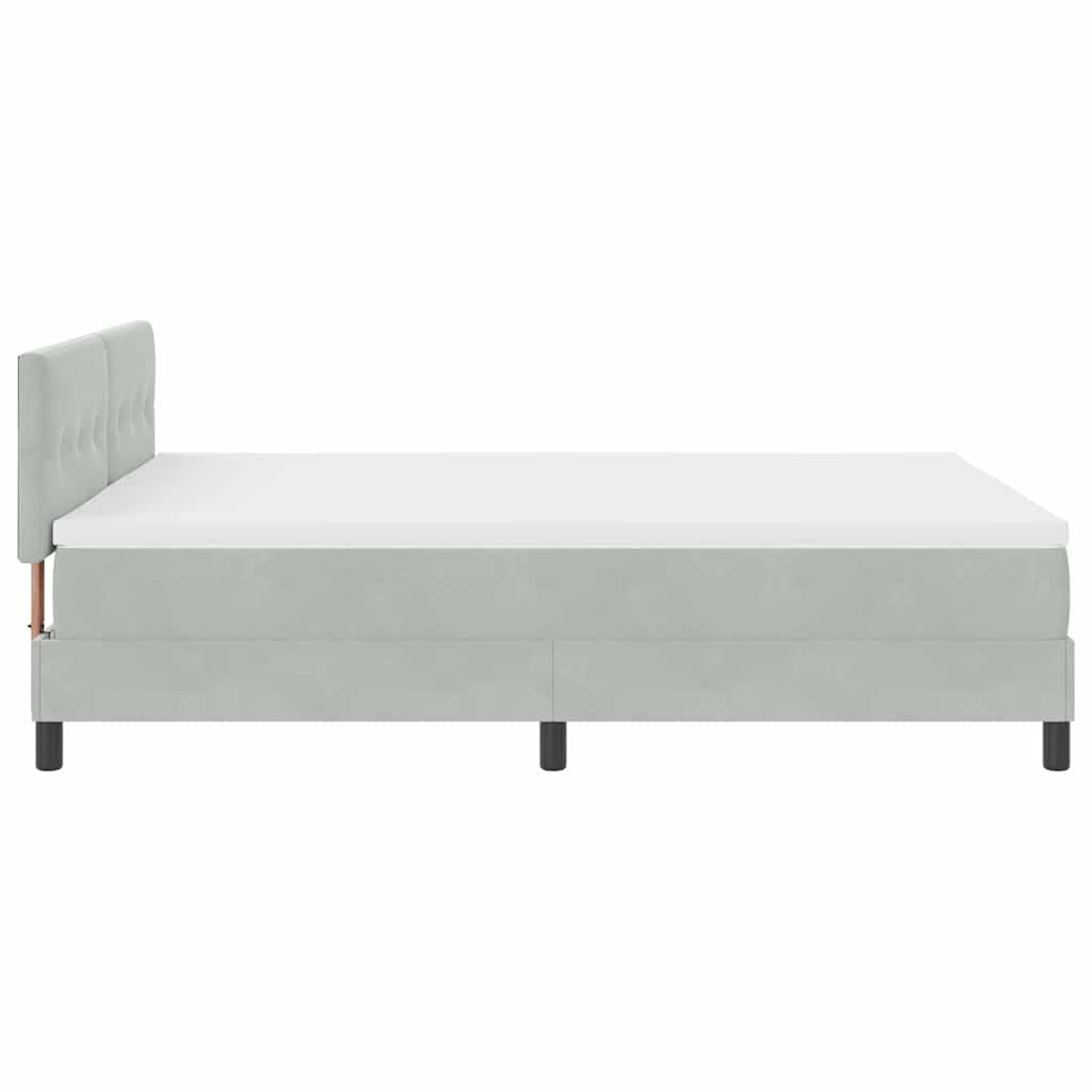 Boxspringbed met matras Lichtgrijs 160 x 200 cm Fluweel is nu te koop bij PeponiXL, paradijselijk wonen!