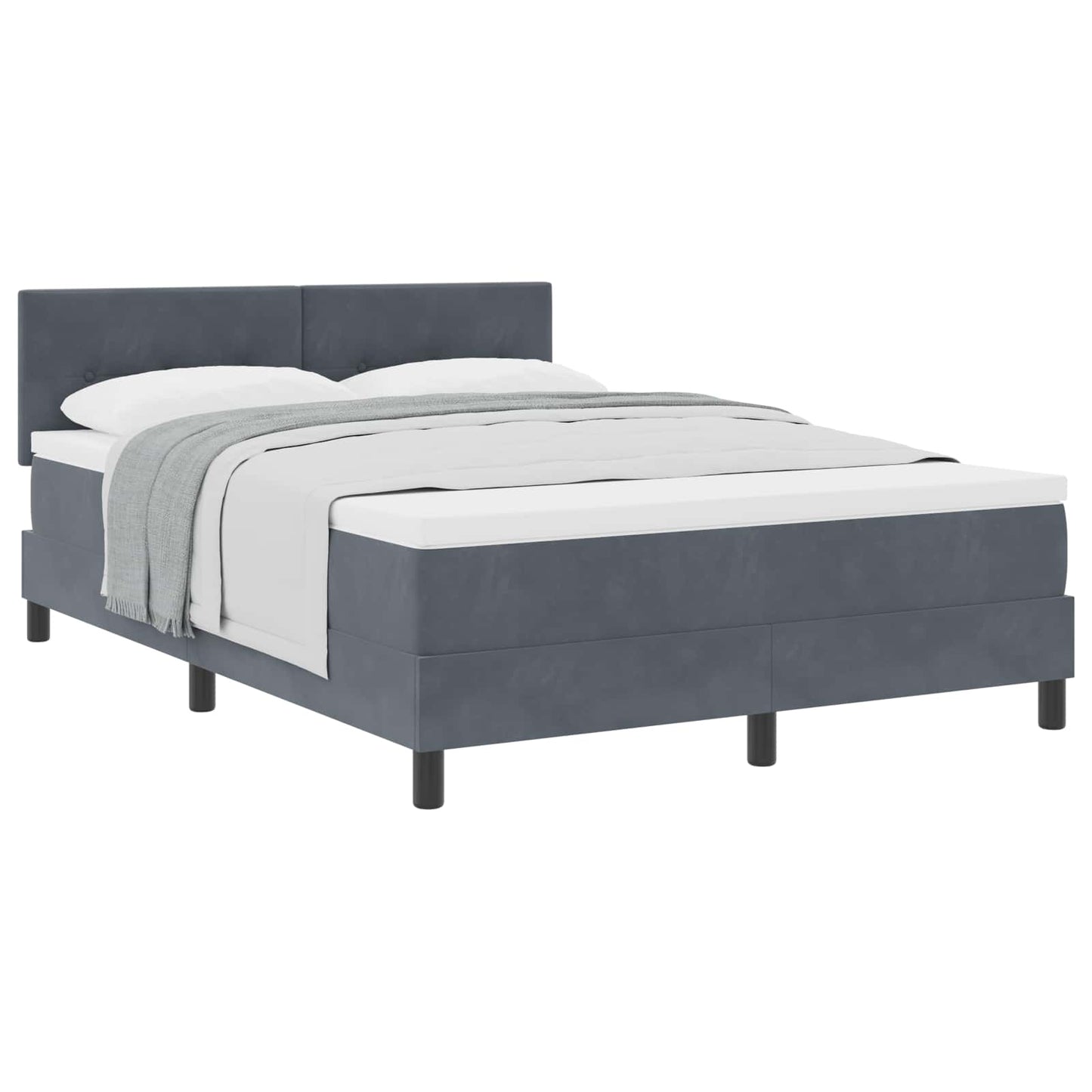 Boxspringbed met matras Donkergrijs 160 x 200 cm Fluweel is nu te koop bij PeponiXL, paradijselijk wonen!