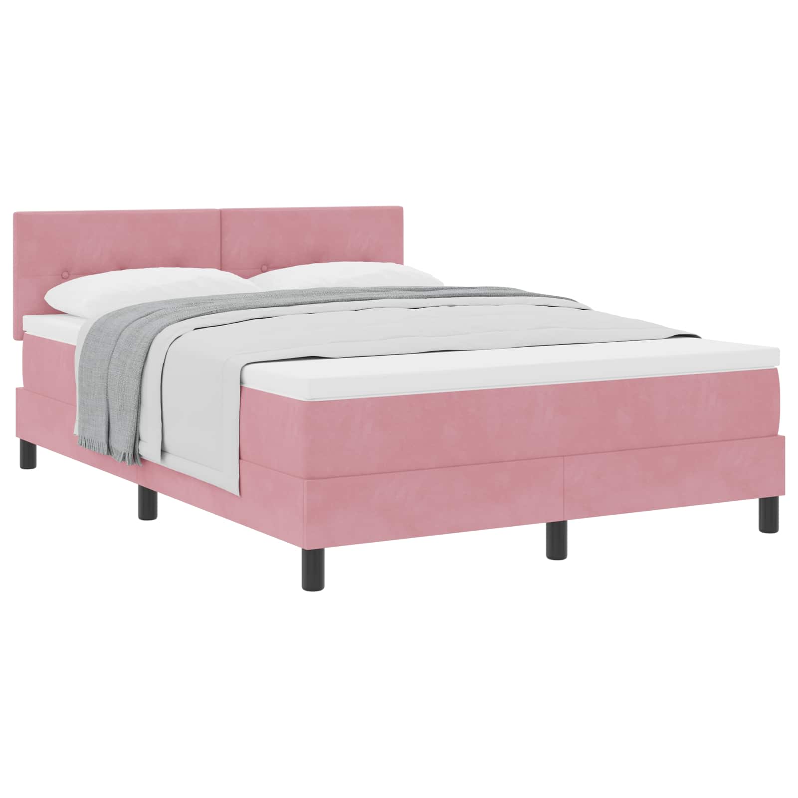 Boxspringbed met matras Roze 160 x 200 cm Fluweel is nu te koop bij PeponiXL, paradijselijk wonen!
