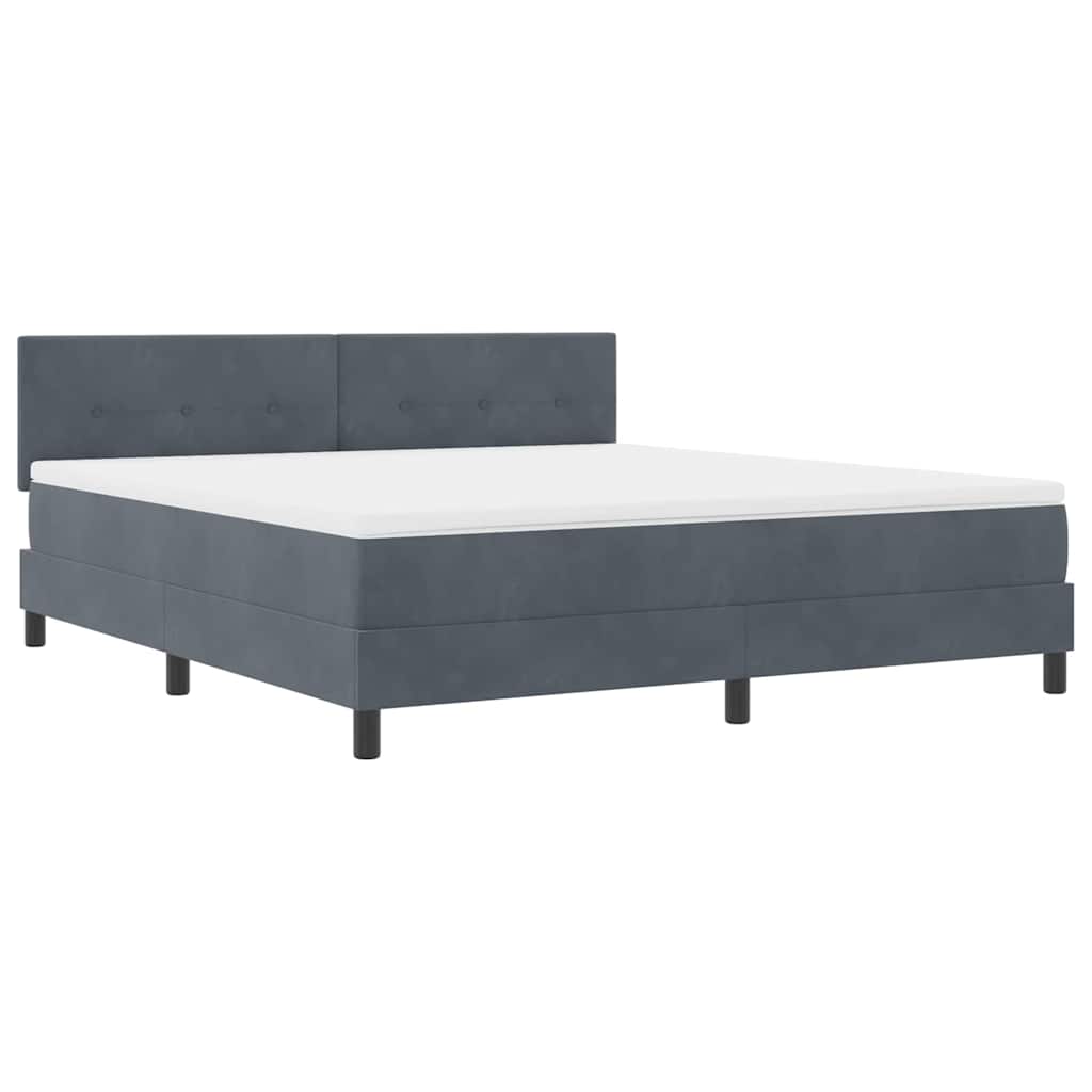Boxspringbed met matras Donkergrijs 180 x 200 cm Fluweel is nu te koop bij PeponiXL, paradijselijk wonen!