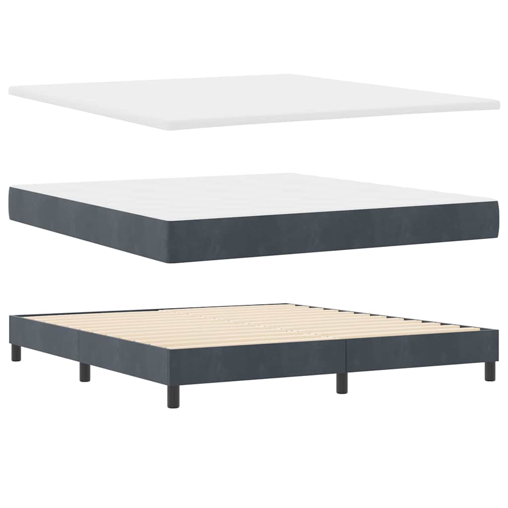 Boxspringbed met matras Donkergrijs 180 x 200 cm Fluweel is nu te koop bij PeponiXL, paradijselijk wonen!