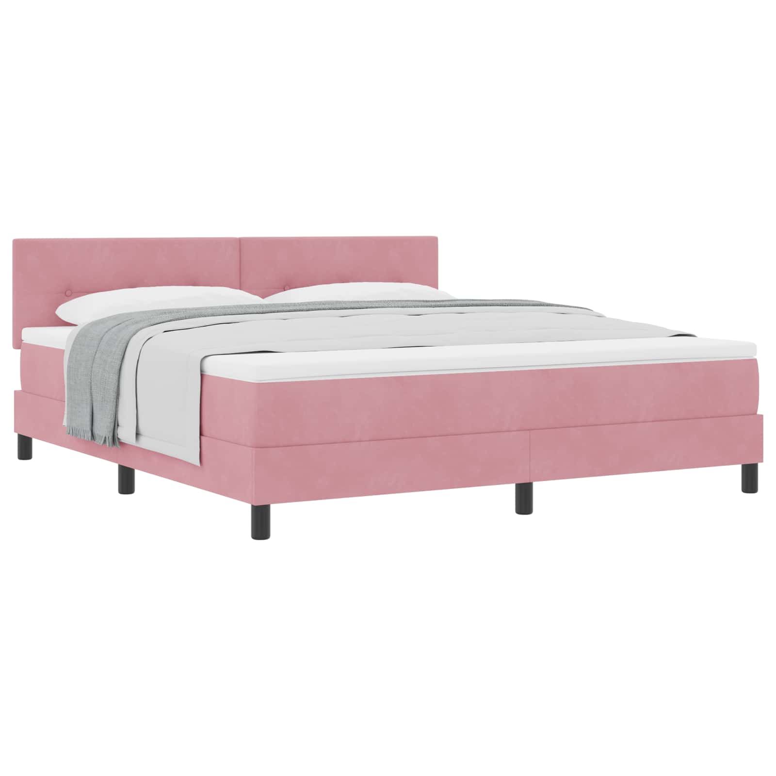 Boxspringbed met matras Roze 180 x 200 cm Fluweel is nu te koop bij PeponiXL, paradijselijk wonen!