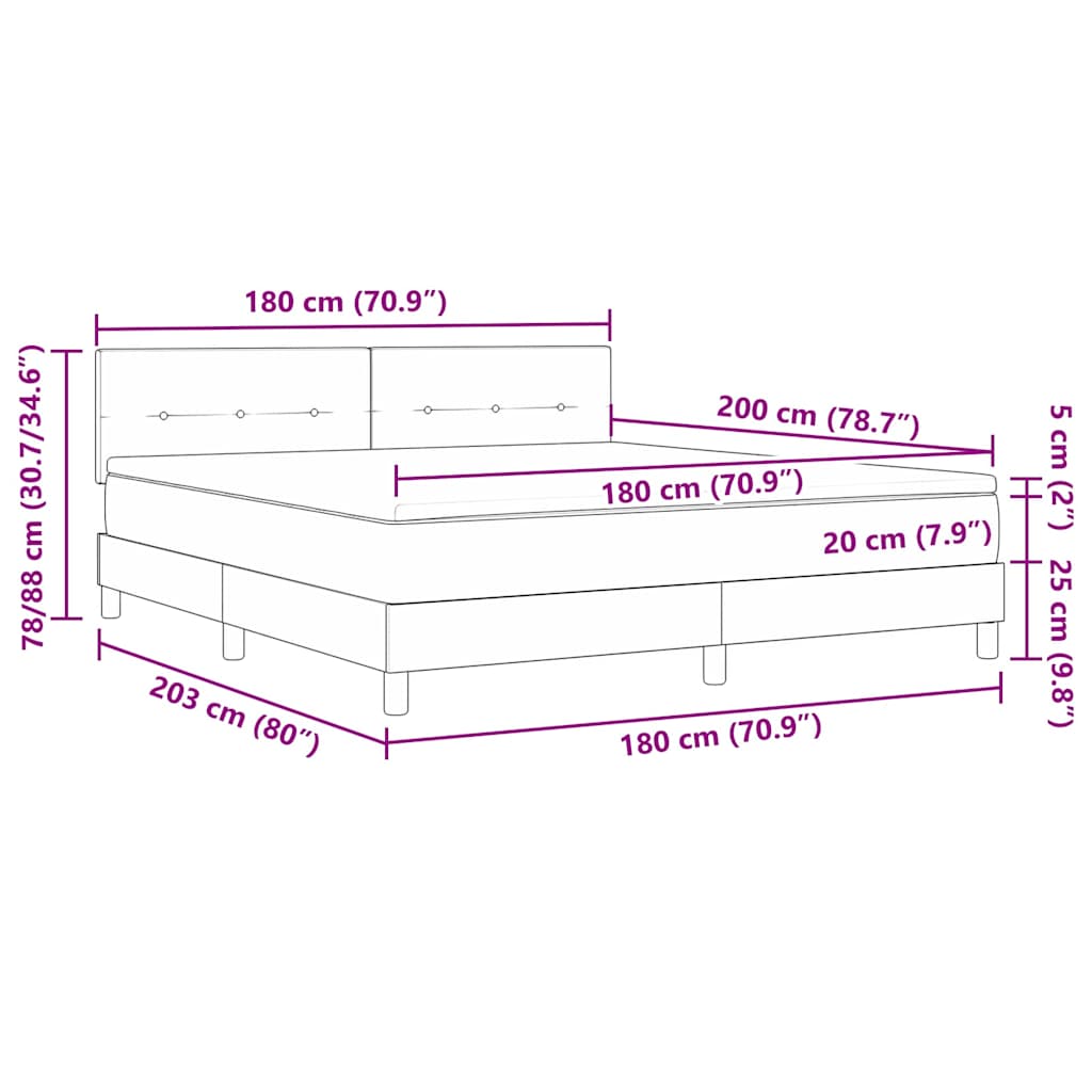 Boxspringbed met matras Roze 180 x 200 cm Fluweel is nu te koop bij PeponiXL, paradijselijk wonen!