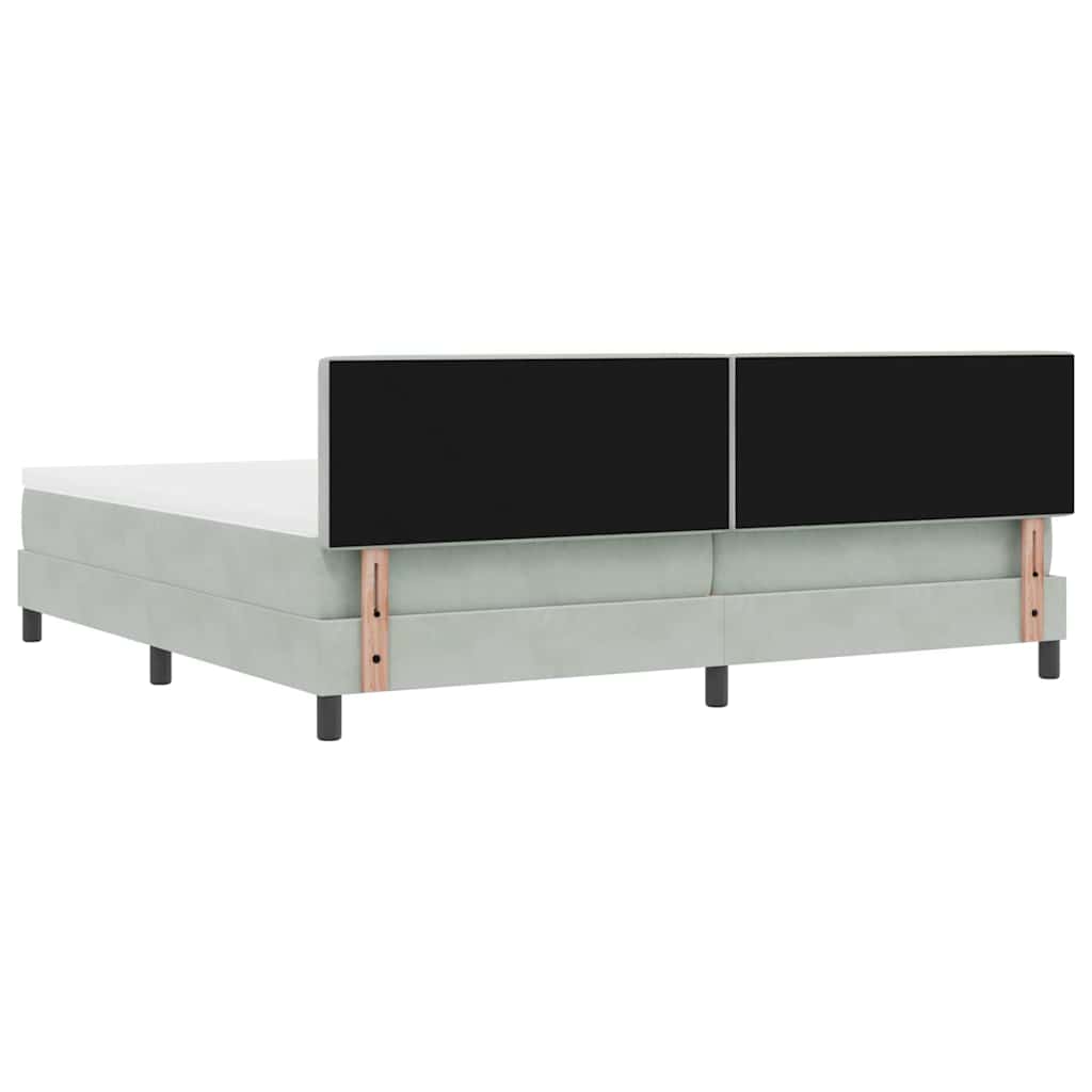 Boxspringbed met matras Lichtgrijs 200 x 200 cm Fluweel is nu te koop bij PeponiXL, paradijselijk wonen!