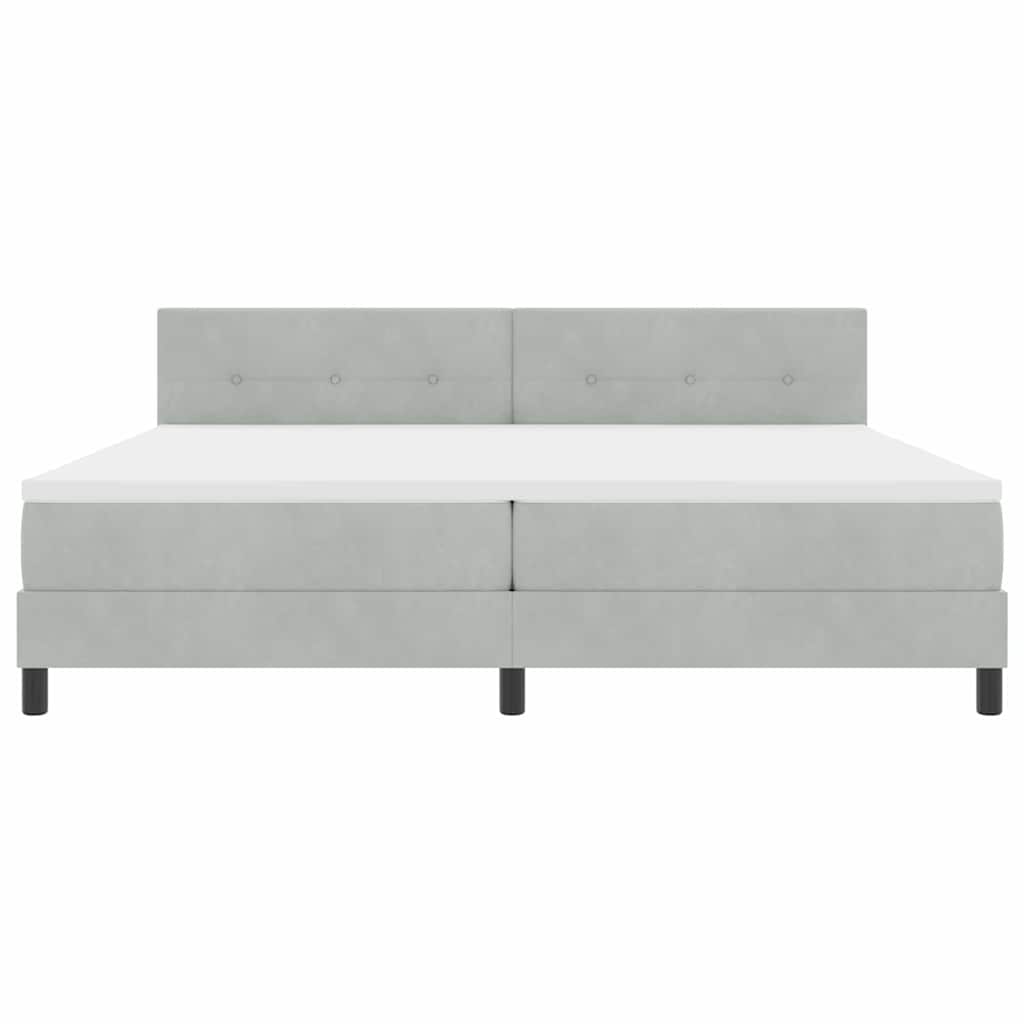 Boxspringbed met matras Lichtgrijs 200 x 200 cm Fluweel is nu te koop bij PeponiXL, paradijselijk wonen!
